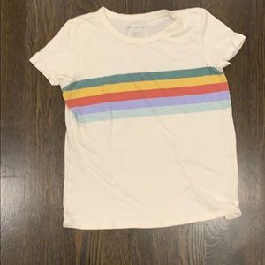 american eagle rainbow stripe tee shirt